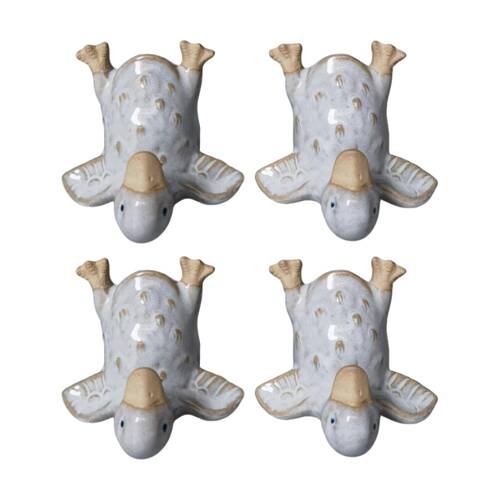 2x 2pc Urban Products Duck Handstand Salt & Pepper Shakers Decorative Set White