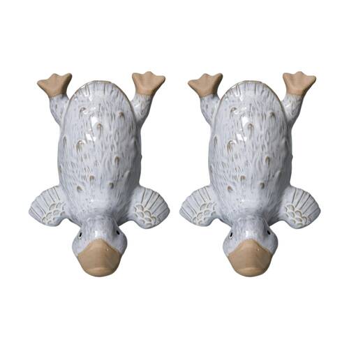 2x Urban Products Duck Handstand White Decorative Indoor Vase 19cm