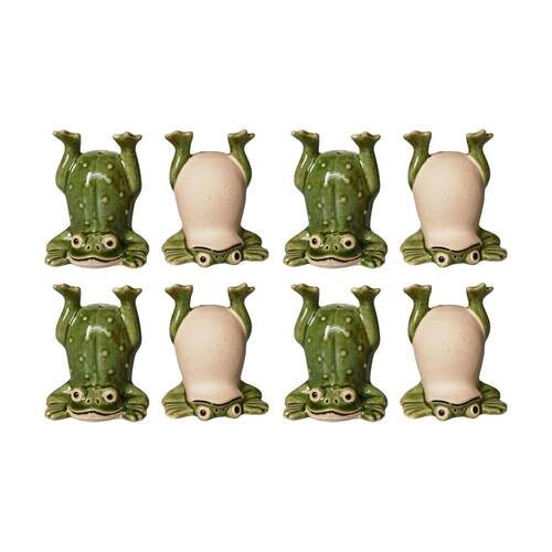 4x 2pc Urban Products Frog Handstand Salt & Pepper Shakers Decorative Set Green
