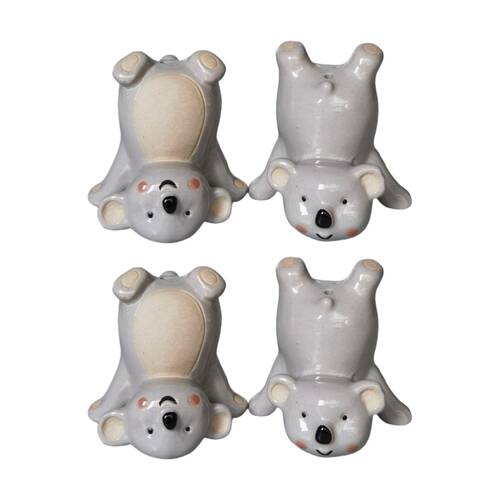 2x 2pc Urban Products Koala Handstand Salt & Pepper Shakers Grey Decorative Set