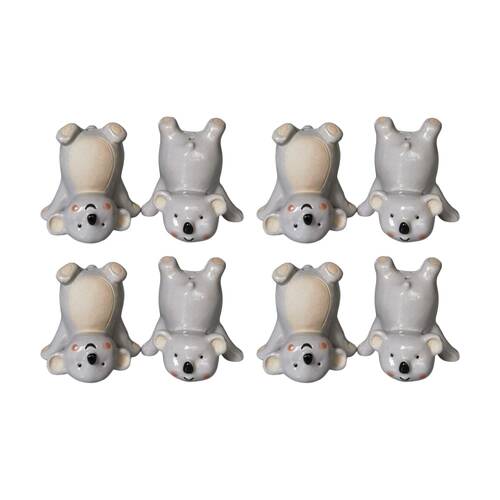 4x 2pc Urban Products Koala Handstand Salt & Pepper Shakers Grey Decorative Set