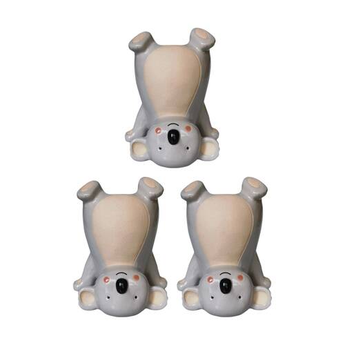 3x Urban Products Koala Handstand Grey Decorative Indoor Ornament 10cm