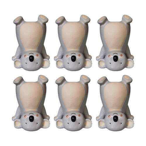 6x Urban Products Koala Handstand Grey Decorative Indoor Ornament 10cm