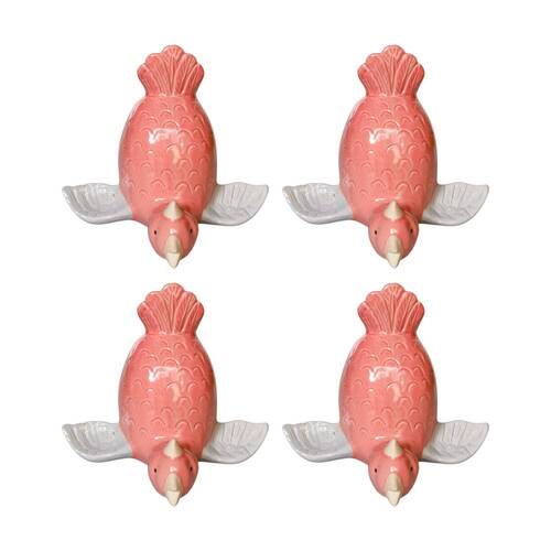 4x Urban Products Galah Handstand Pink Decorative Indoor Planter 17cm