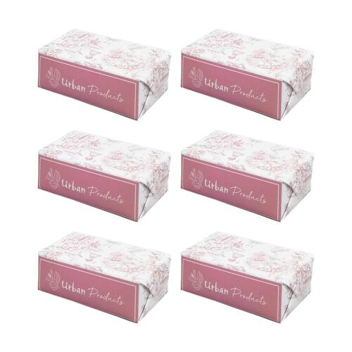 6x Urban Products Romantique Toile Soap Pink Elegant Bath Body Care 150g