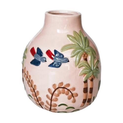 Urban Products Madagascar Pink Ceramic Tropical Decorative Vase 17cm