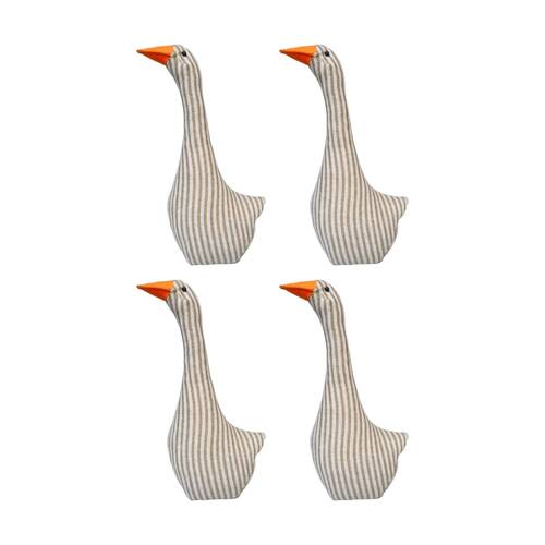 4x Urban Products Goose Beige Plush Doorstopper Decorative Decor 40cm