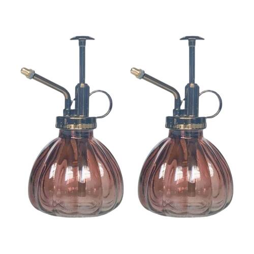 2x Urban Products Glass Water Mister Dusty Rose Decorative Spray Bottle 16cm