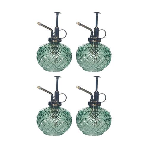 4x Urban Products Antique Water Mister Sage Glass Decorative Spray Bottle 16cm
