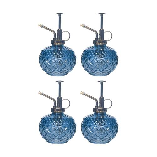 4x Urban Products Antique Water Mister Blue Glass Decorative Spray Bottle 16cm