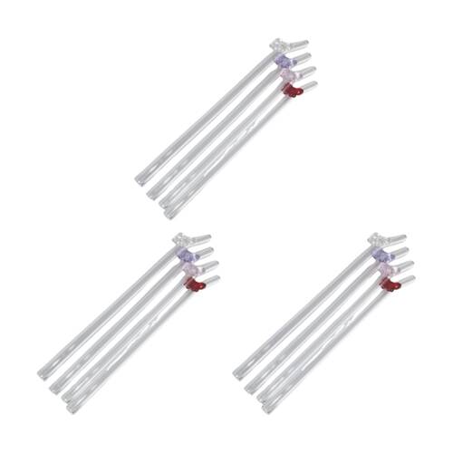 3x 4pc Urban Products Kaya Bow Glass Straws Multicolour Set 20cm