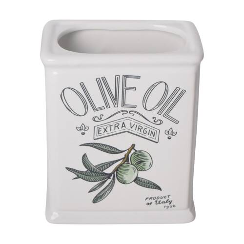 Urban Products Olive Oil Classic Vessel White Ceramic Container 14cm