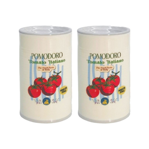 2x Urban Products Tomato Can Italian-Themed Oil Burner Cream Candle 11cm