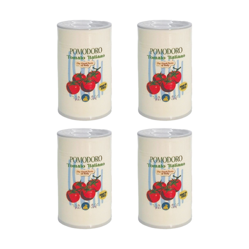 4x Urban Products Tomato Can Italian-Themed Oil Burner Cream Candle 11cm