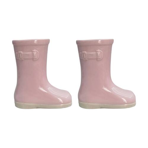2x Urban Products Gumboot Vase Pink Glossy Finish Ceramic Home Decor 18cm