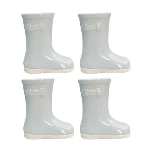 4x Urban Products Gumboot Vase Sage Glossy Finish Ceramic Home Decor 18cm