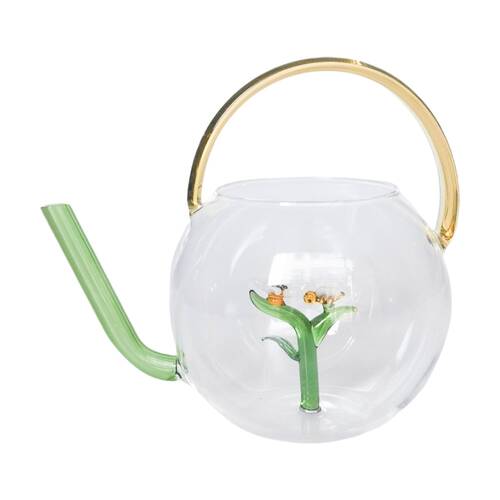 Urban Products Bee Flower Watering Can Glass Yellow/Green