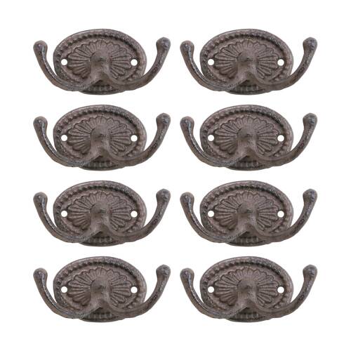 8PK LVD Double Classic Hook Cast Iron Home Wall Decoration 10x5x5.5cm