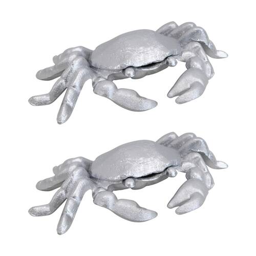 2PK LVD Coastal Crab Cast Iron Keyhide Home/Garden Decor Silver 22.5x13.4.5cm