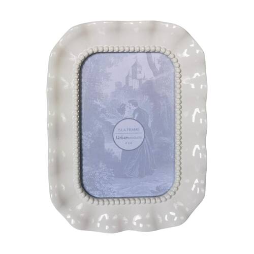 Urban Products Isla White Decorative Photo Frame Beaded Edge 4x6inch