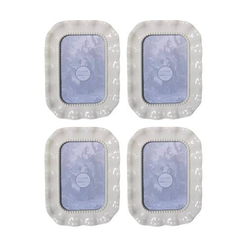 4x Urban Products Isla White Decorative Photo Frame Beaded Edge 4x6inch