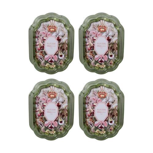 4x Urban Products Millie Green Decorative Floral Photo Frame 4x6inch