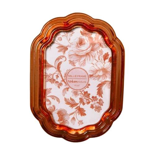 Urban Products Millie Orange Decorative Floral Photo Frame 4x6inch