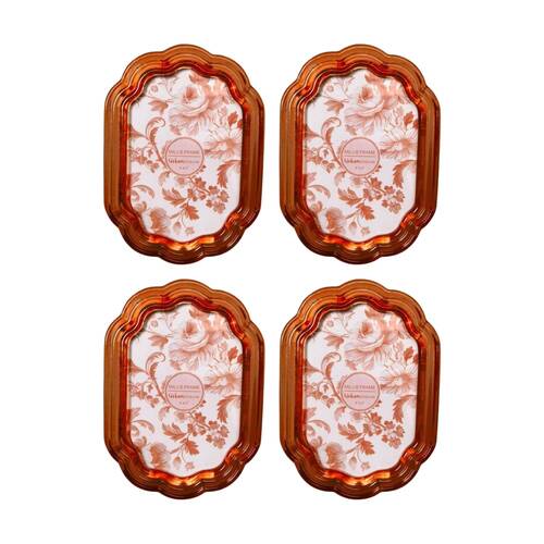 4x Urban Products Millie Orange Decorative Floral Photo Frame 4x6inch