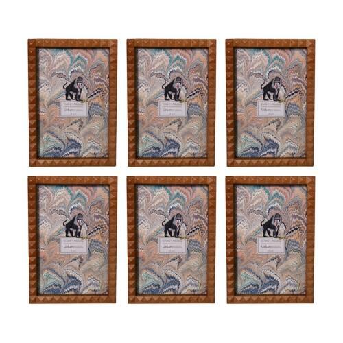 6x Urban Products Darcy Triangle Natural Decorative Photo Frame 4x6inch