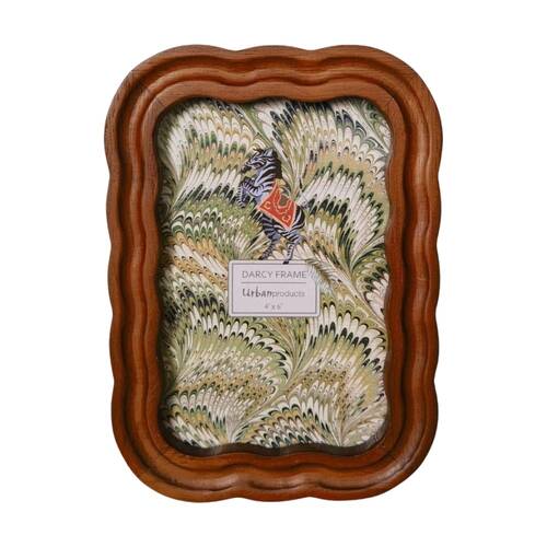 Urban Products Darcy Curve Natural Wood Scalloped Edge 4x6inch