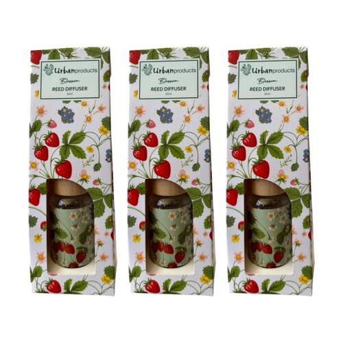3x Urban Products Strawberry Field Blossom Scent Oil Diffuser Red 30ml