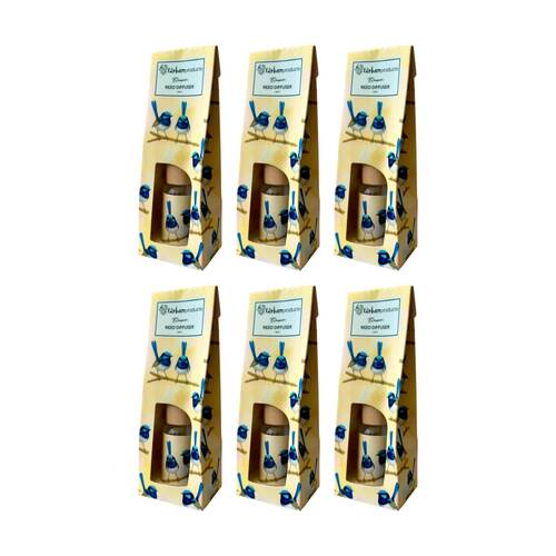 6x Urban Products Blue Wren Blossom Scent Oil Diffuser Beige 30ml