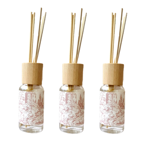 3x Urban Products Romantique Toile Oil Diffuser Pink Floral Scent Reed Set 30ml