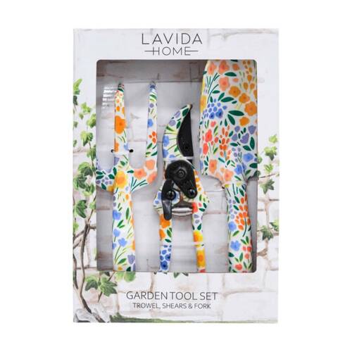 3pc LVD Gardening/Planting Aluminium Trowel Secateurs & Fork Tool Set Folksy