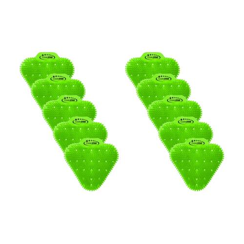 10pc Cleanstar Anti-Splash Urinal Screens Citrus Fragrance Odour Control Green