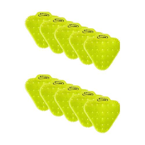 10pc Cleanstar Anti-Splash Urinal Screens Melon Fragrance Odour Control Yellow