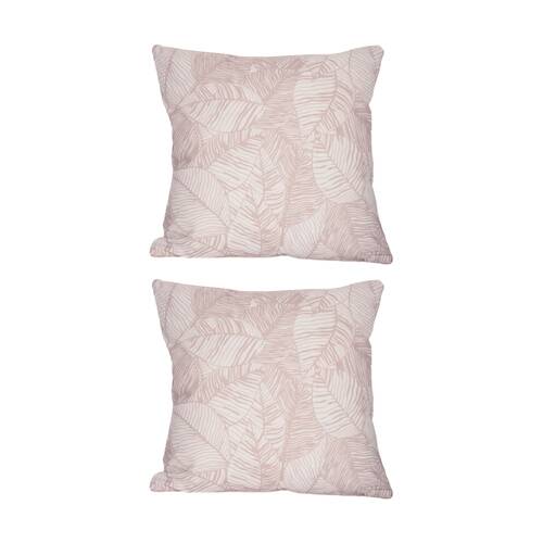 2PK Urban Style Decorative Pink Leaves Lounge Cushion Throw Pillow 45x45cm