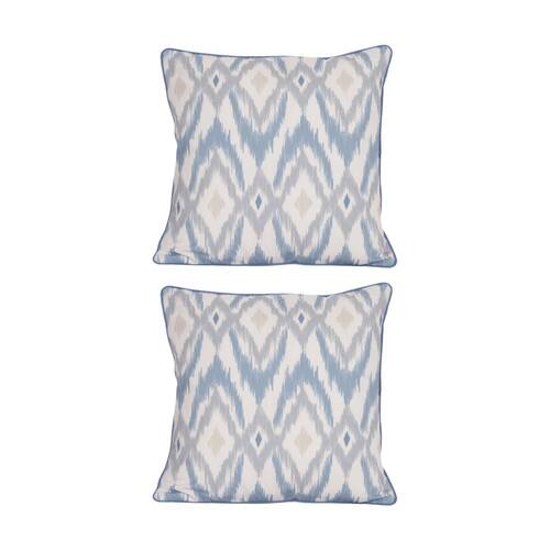 2PK Urban Style Cushion Decorative Throw Pillow Blue Geo Diamond 45x45cm