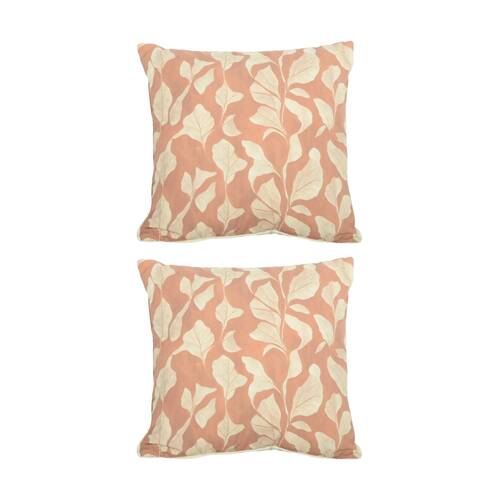 2PK Urban Style Cushion Decorative Throw Pillow Terracotta Leaves 45x45cm