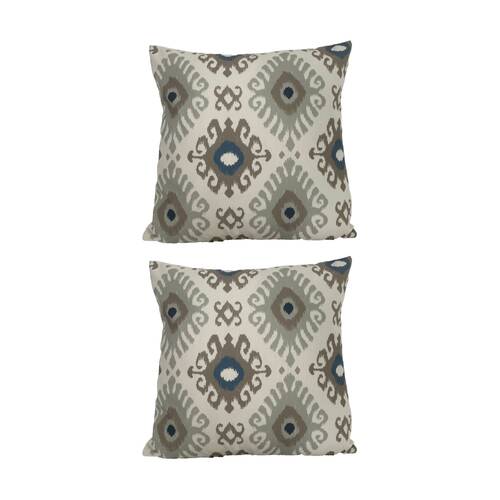 2PK Urban Style Aztec Pattern Cushion Throw Pillow Beige/Blue 45x45cm