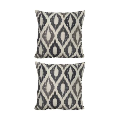 2PK Urban Style Lounge Cushion Decorative Rustic Diamonds Black/Grey 45x45cm