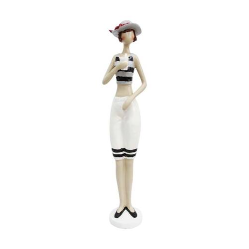 LVD Beach Lady Amelia Resin Figurine Vintage Glamour Home Decor 37x7.5x7cm