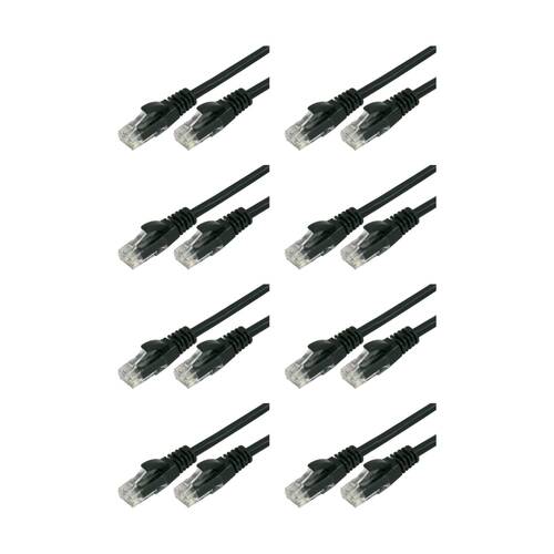 8PK Comsol RJ45 Cat 6 Network Gigabit Ethernet Patch Cable 1 Metre Black
