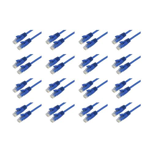 16PK Comsol RJ45 Cat 6 Network Gigabit Ethernet Patch Cable 1 Metre Blue