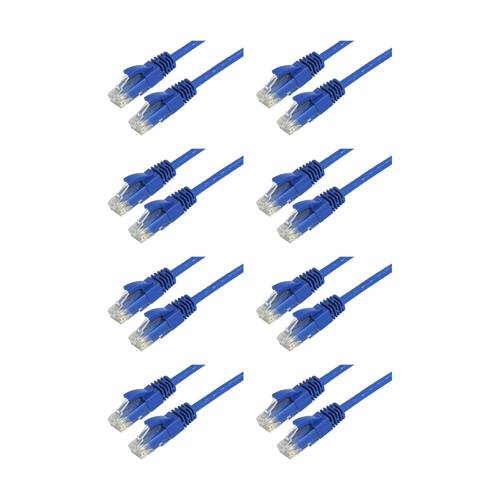8PK Comsol RJ45 Cat 6 Network Gigabit Ethernet Patch Cable 1 Metre Blue