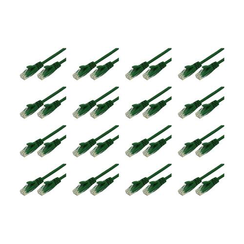 16PK Comsol RJ45 Cat 6 Network Gigabit Ethernet Patch Cable 1 Metre Green