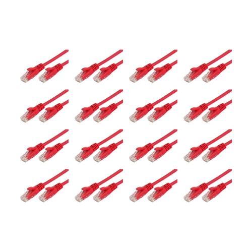 16PK Comsol RJ45 Cat 6 Network Gigabit Ethernet Patch Cable 1 Metre Red