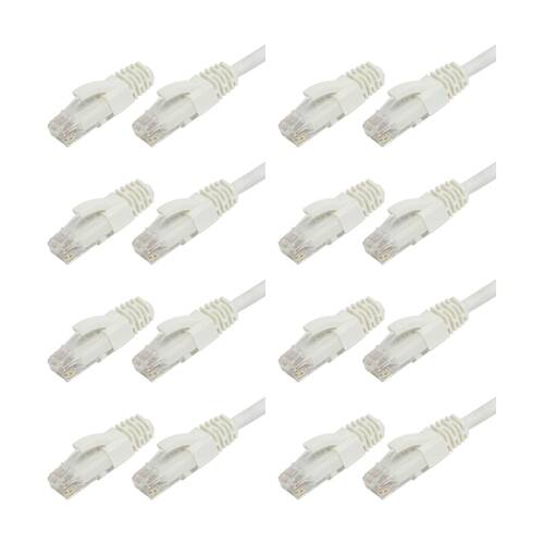 8PK Comsol RJ45 Cat 6 Network Gigabit Ethernet Patch Cable 1 Metre White