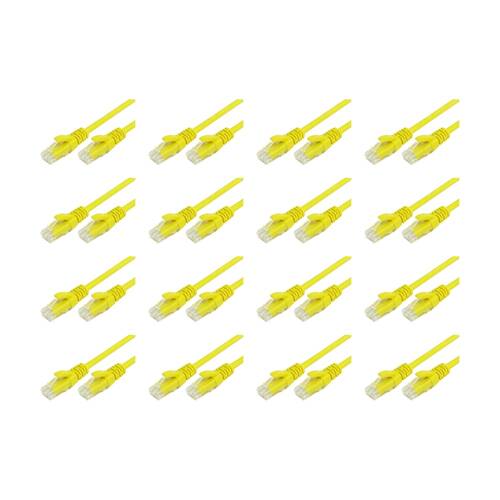 16PK Comsol RJ45 Cat 6 Network Gigabit Ethernet Patch Cable 1 Metre Yellow