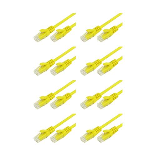 8PK Comsol RJ45 Cat 6 Network Gigabit Ethernet Patch Cable 1 Metre Yellow